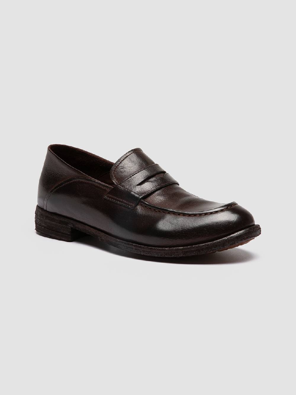 Officine Creative LEXIKON 140 Mocassini Penny Loafer in Pelle Marrone Negozi Online