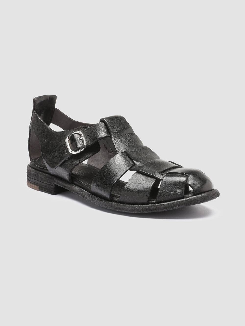 Officine Creative LEXIKON 536 Sandali in Pelle Nera Super sconto