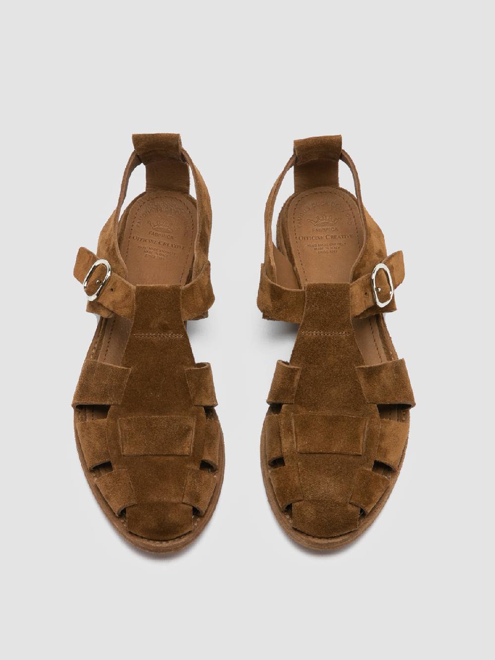 Officine Creative LEXIKON 536 Sandali in Pelle Scamosciata Marrone Enormi sconti