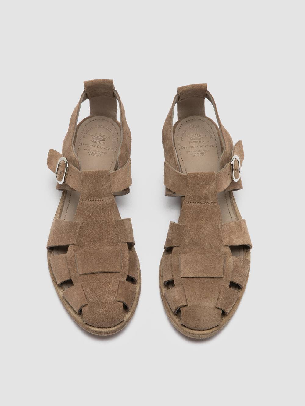 Officine Creative LEXIKON 536 Sandali in Pelle scamosciata Tortora 50% di sconto con spedizione gratuita