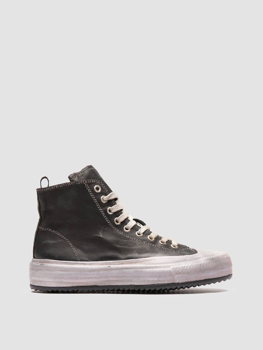 Officine Creative MES DD 102 Sneaker Alte in Pelle Nera Duty-free