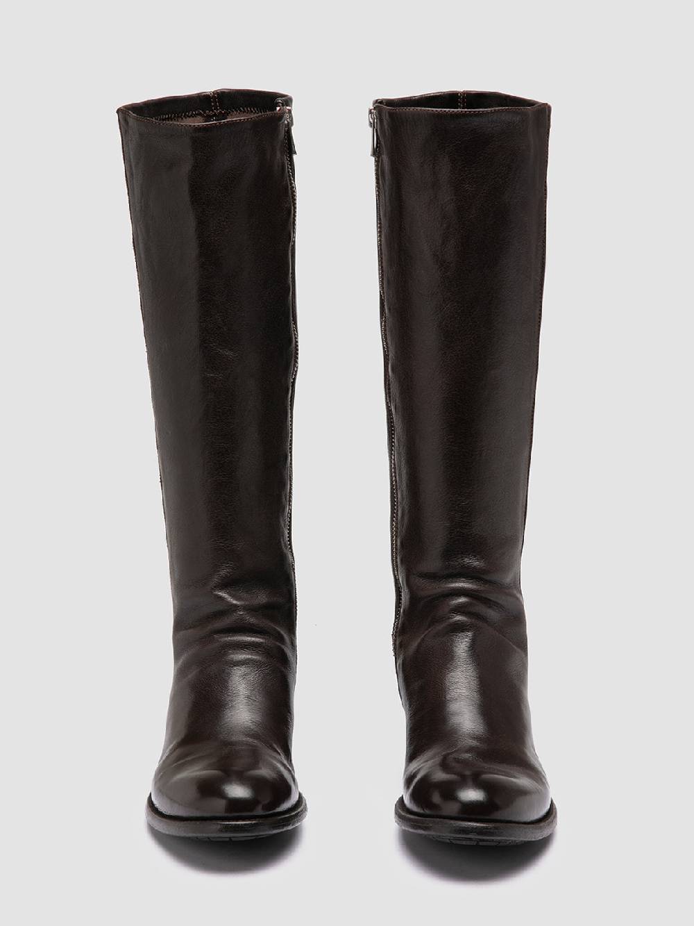 Officine Creative LIS 005 Stivali con Zip in Pelle Marrone Italia