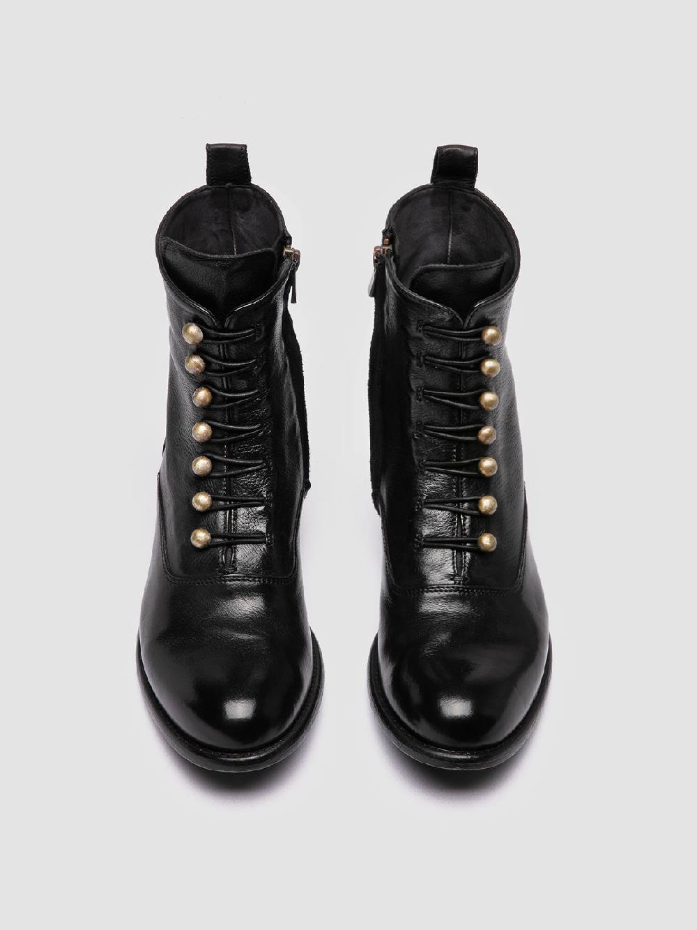 Officine Creative LIS 006 Stivali con Zip in Pelle Nera In Linea