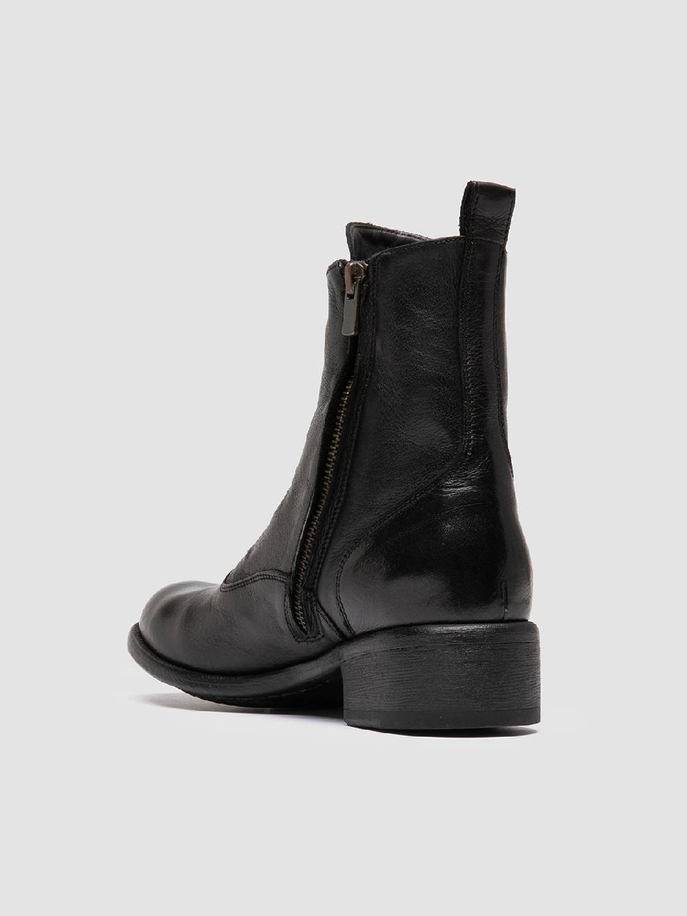 Officine Creative LIS 006 Stivali con Zip in Pelle Nera In Linea