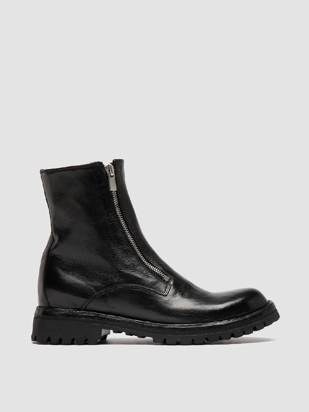 Officine Creative LORAINE 026 Stivali con Zip in Pelle Nera Promozione