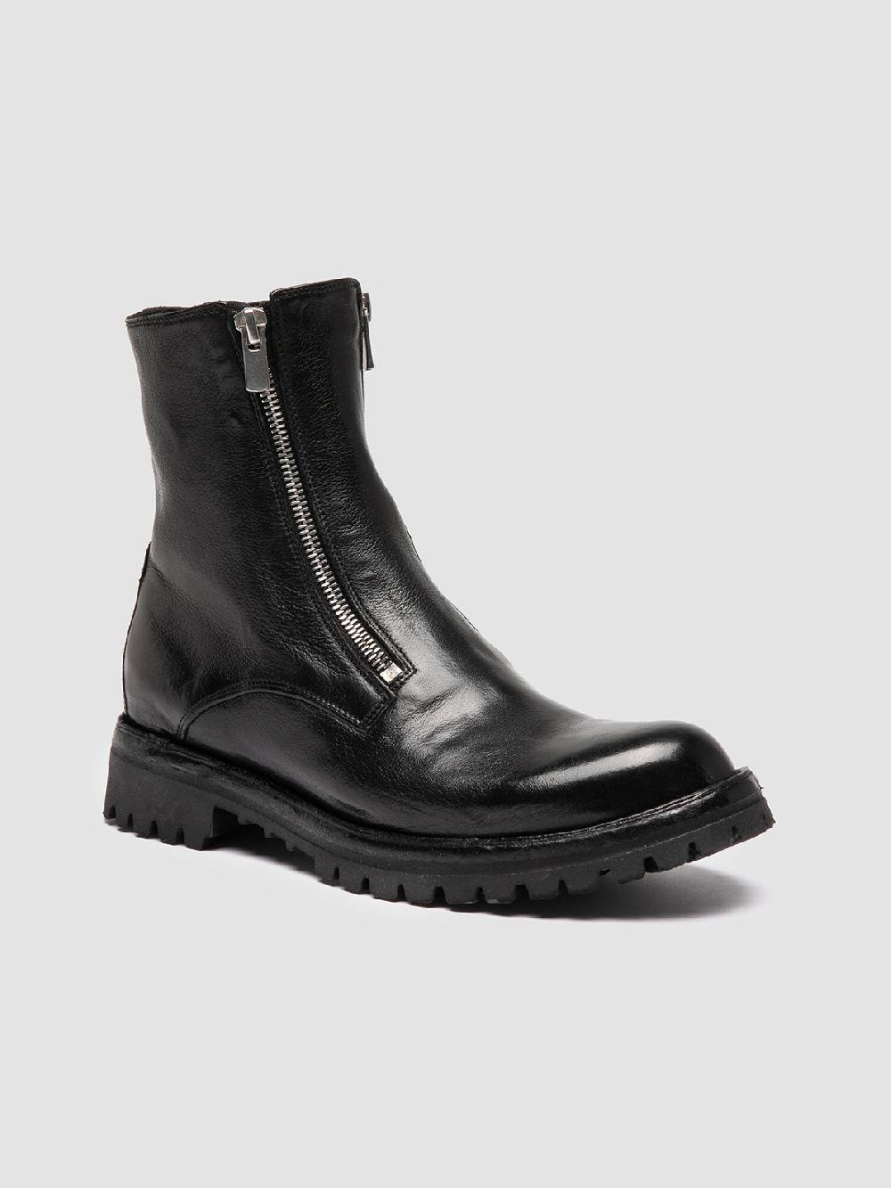 Officine Creative LORAINE 026 Stivali con Zip in Pelle Nera Promozione