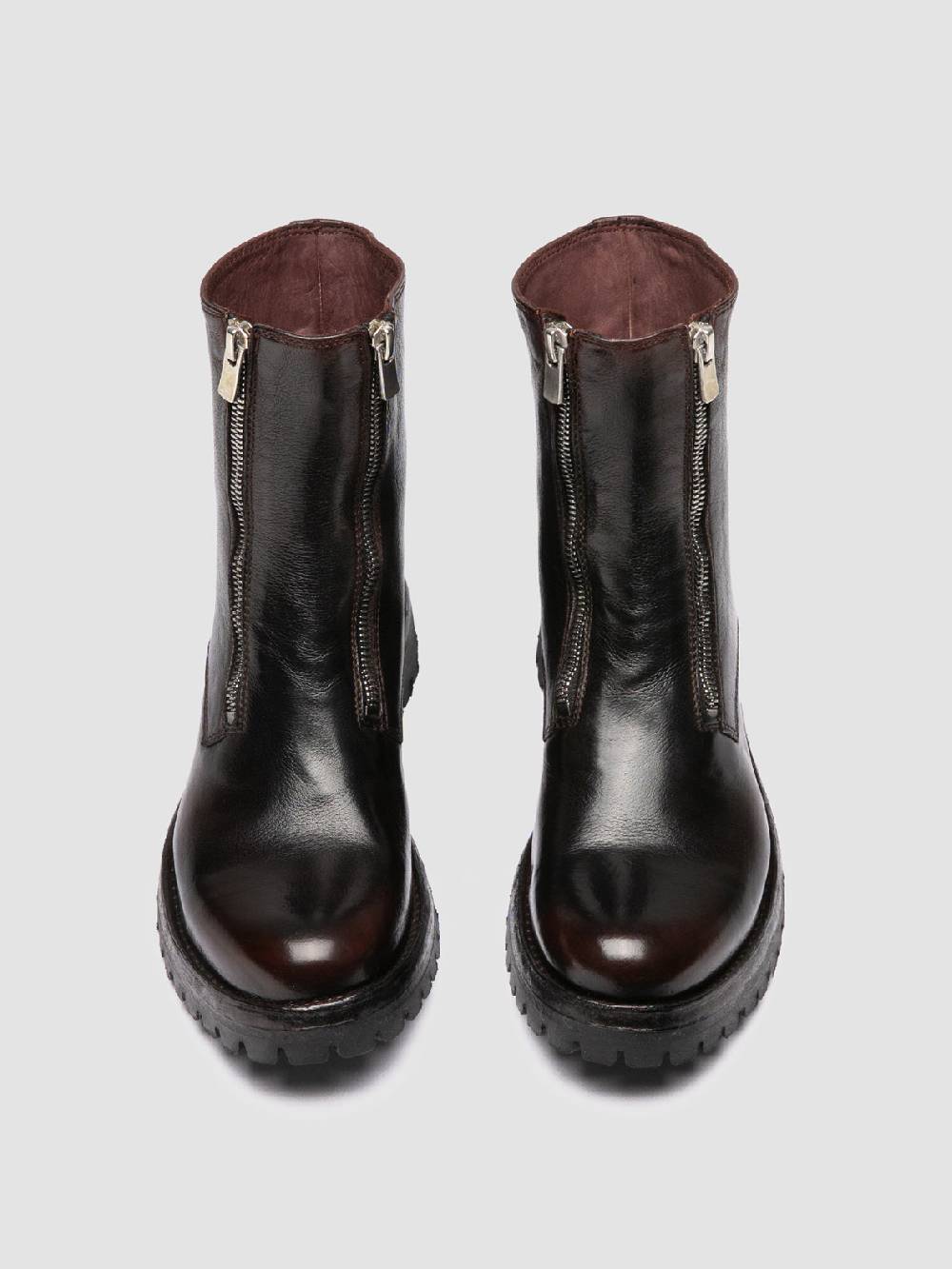 Officine Creative LORAINE 026 Stivali con Zip in Pelle Marrone Spedizione Gratuita