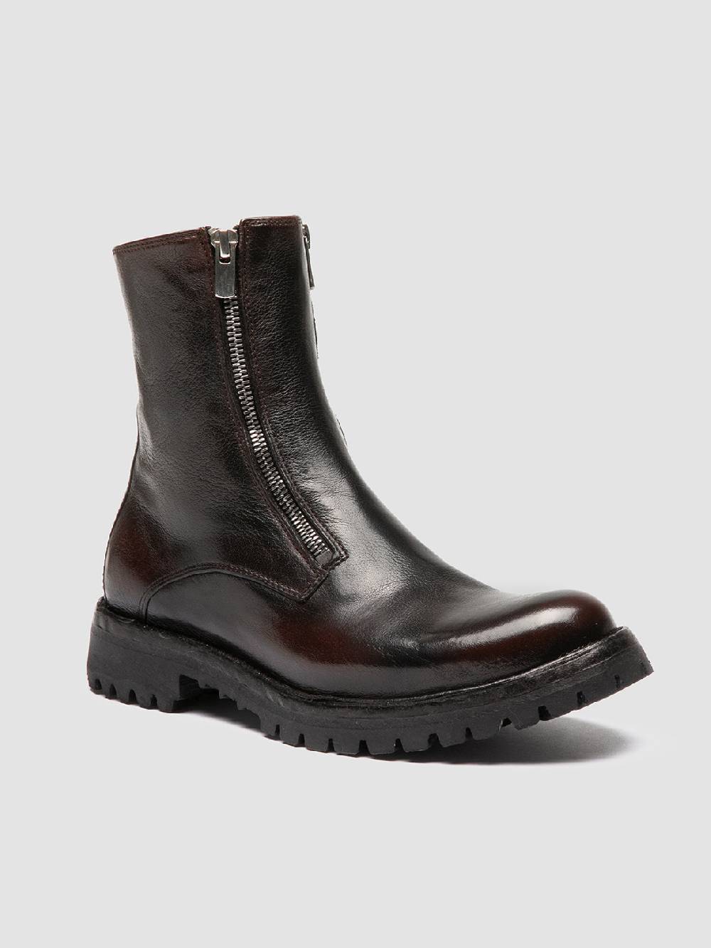 Officine Creative LORAINE 026 Stivali con Zip in Pelle Marrone Spedizione Gratuita