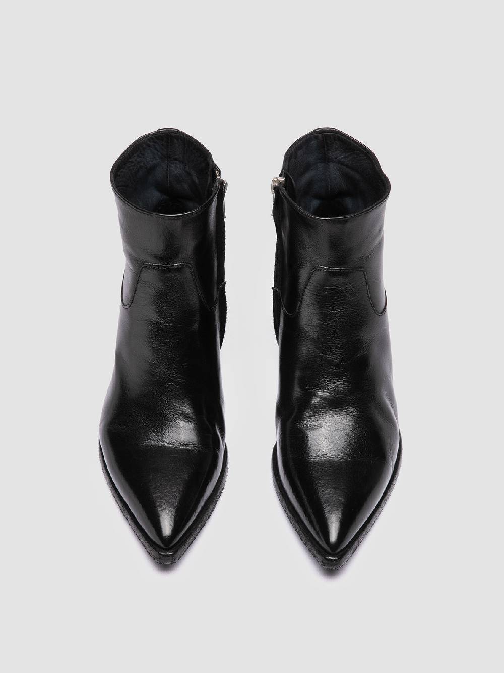Officine Creative NOELIE DD 102 Stivali con Zip in Pelle Nera Pezzi Unici
