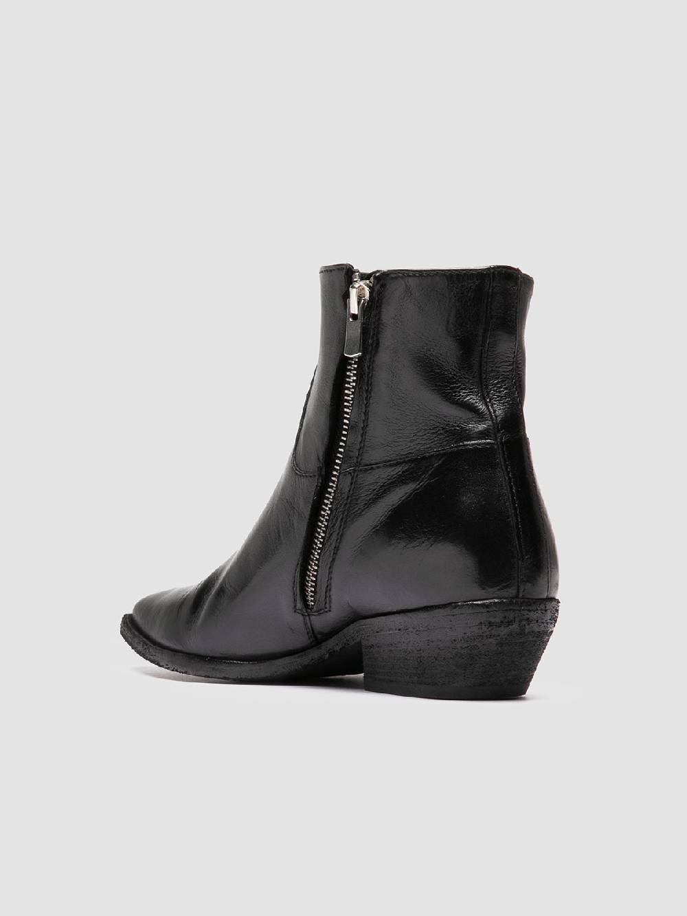Officine Creative NOELIE DD 102 Stivali con Zip in Pelle Nera Pezzi Unici