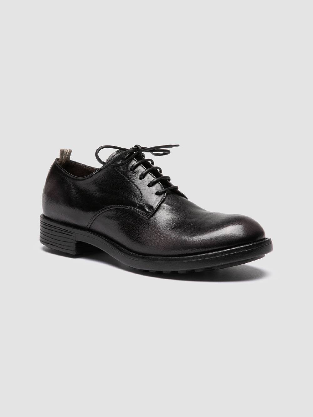 Officine Creative SERGEANT 101 Derby in Pelle Nera Negozi Online