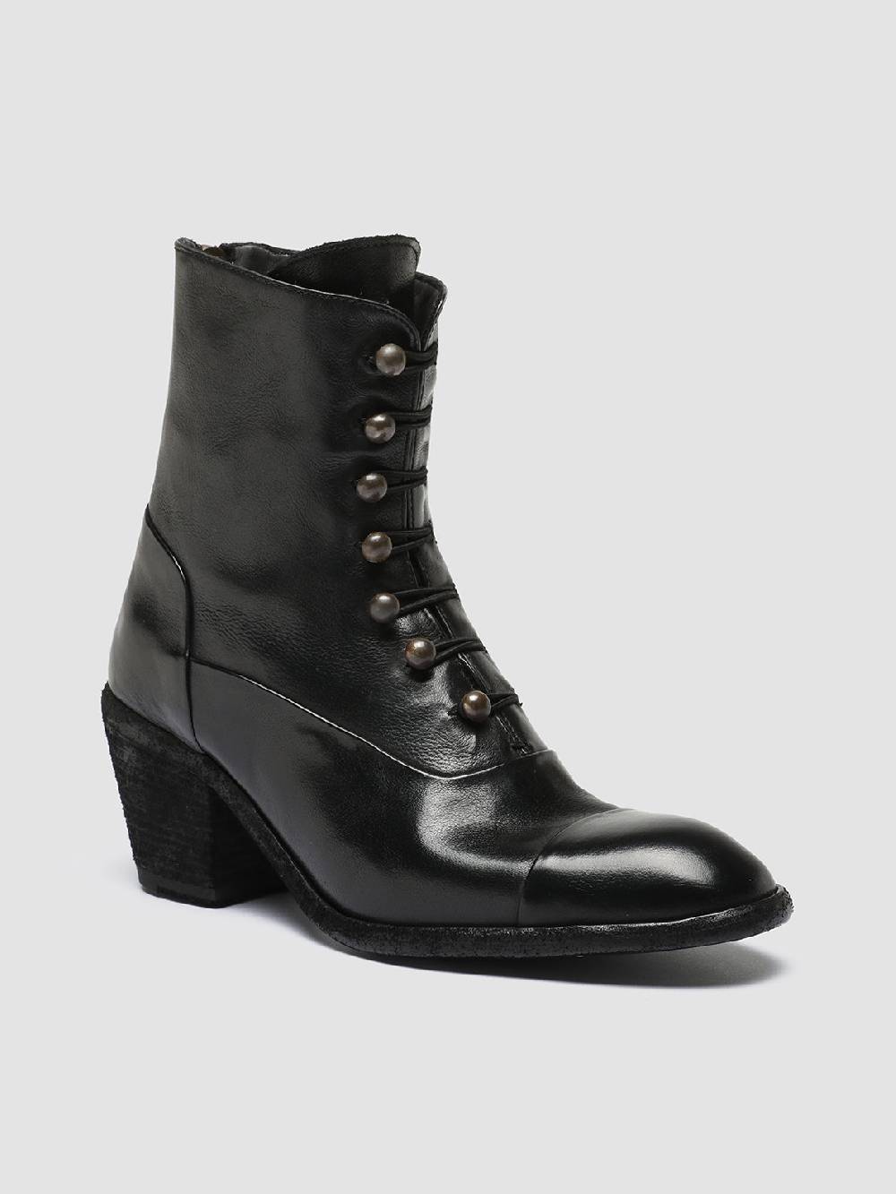 Officine Creative SYDNE 005 Stivali Zip in Pelle Nera Affare Del Giorno