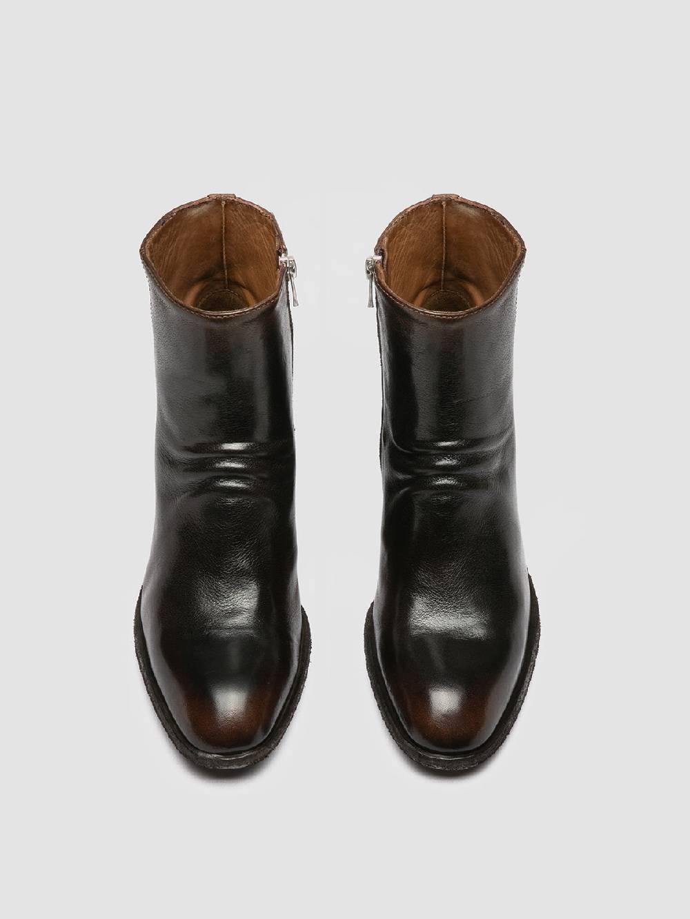 Officine Creative SYDNE 008 Brown Leather Boots Prezzo Ridotto