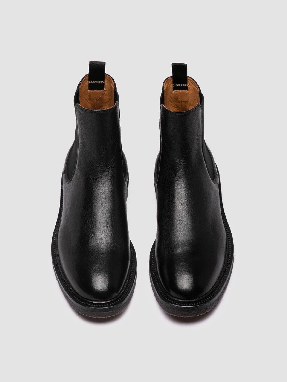 Officine Creative HOPKINS FLEXI 204 Stivaletti Chelsea in Pelle Nera Sottocosto