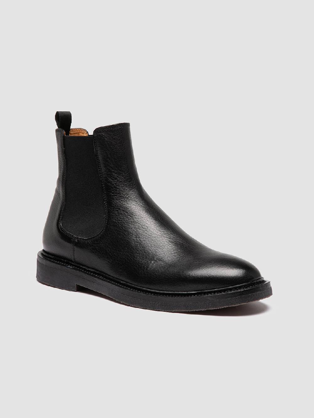 Officine Creative HOPKINS FLEXI 204 Stivaletti Chelsea in Pelle Nera Sottocosto