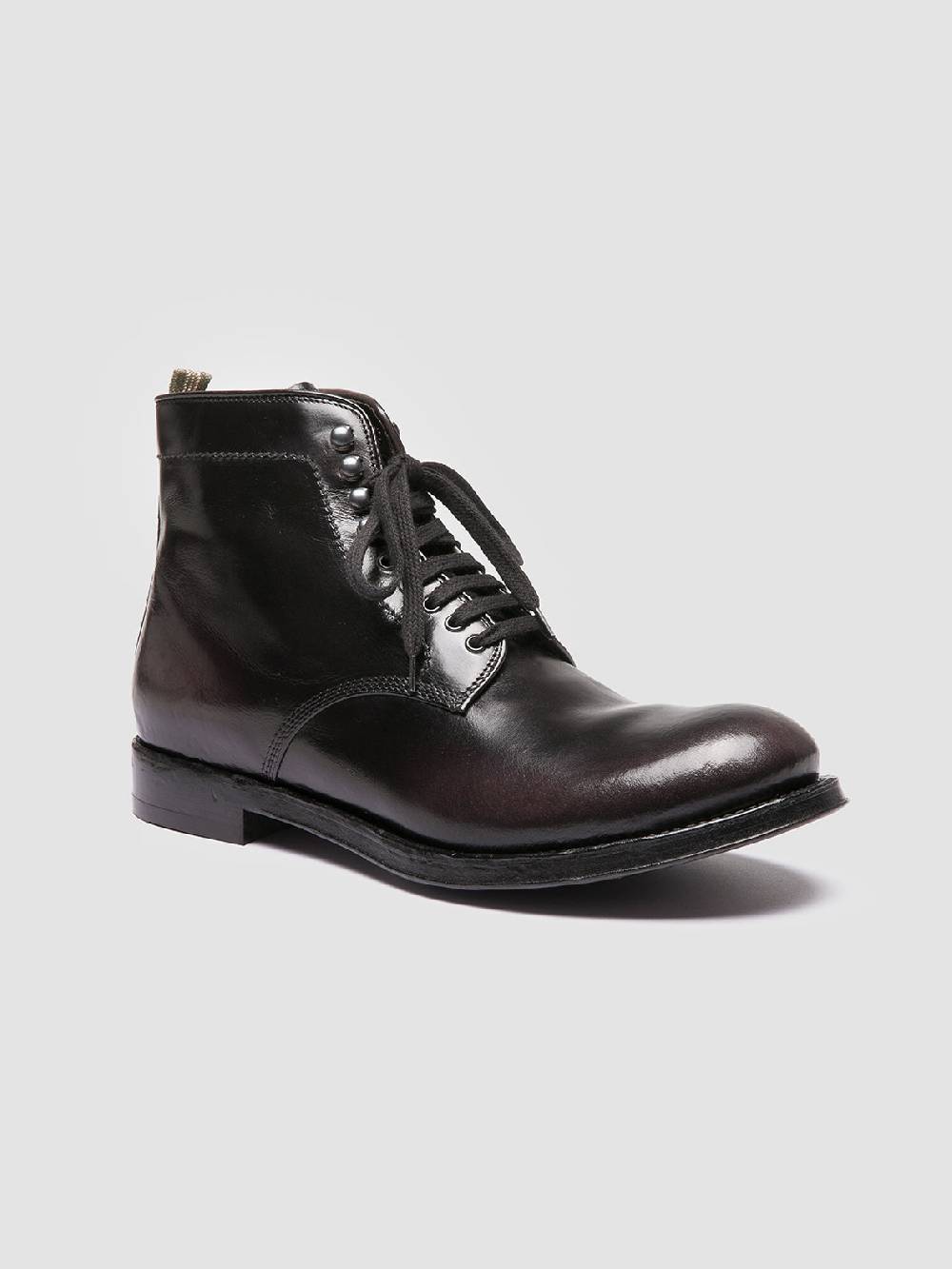 Officine Creative ADMIRAL 004 Stivali Stringati in Pelle Grigia Offerta