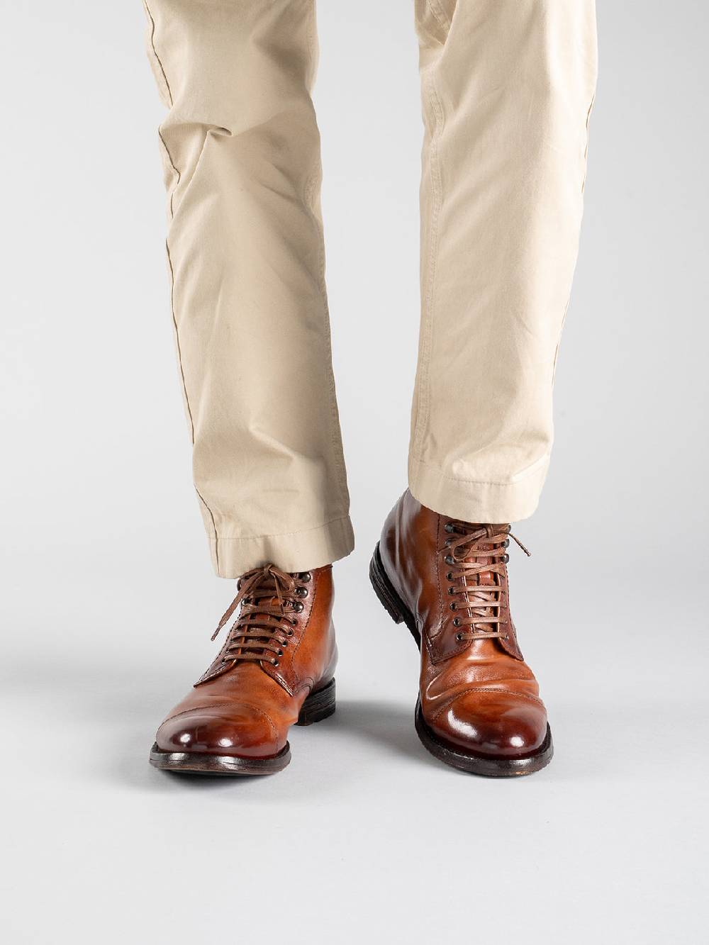 Officine Creative ANATOMIA 016 Stivaletti in Pelle Marrone Vendite Flash