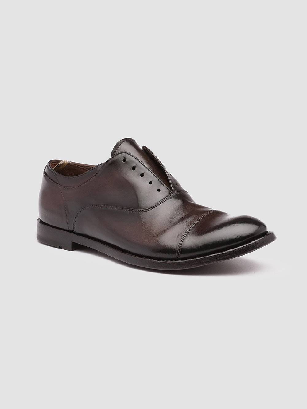 Officine Creative ANATOMIA 08 Oxford in Pelle Marrone In Saldo