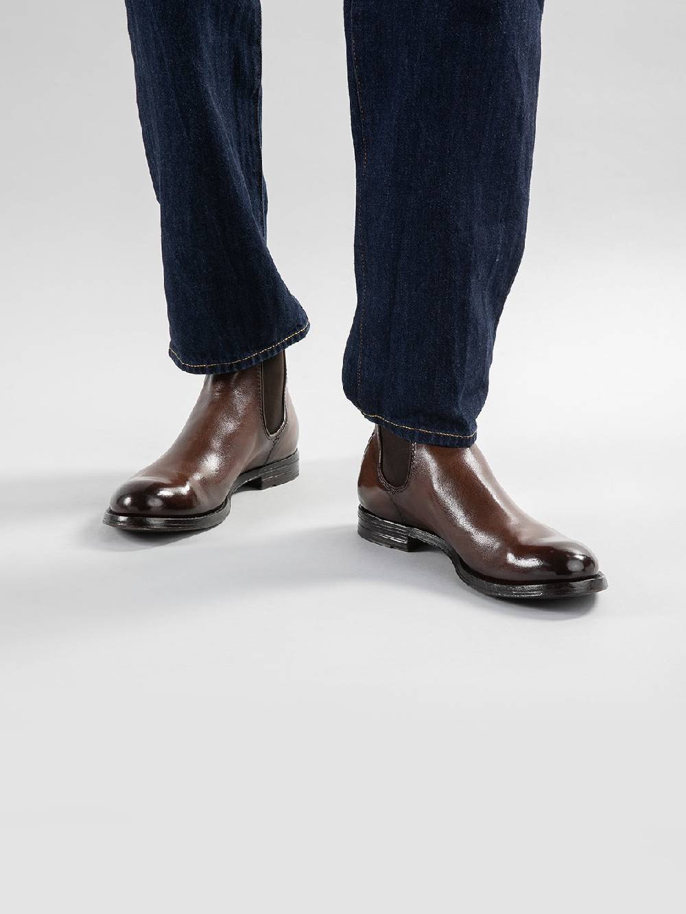 Officine Creative ANATOMIA 083 Stivaletti Chelsea in Pelle Marrone Sconto di tempo limitato