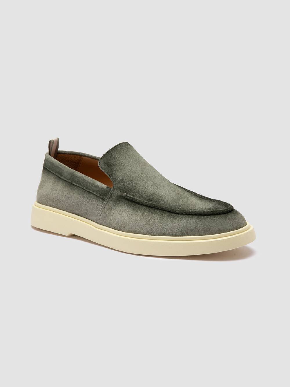 Officine Creative BONES 002 Mocassini in Pelle Scamosciata Verde Offerta San Valentino