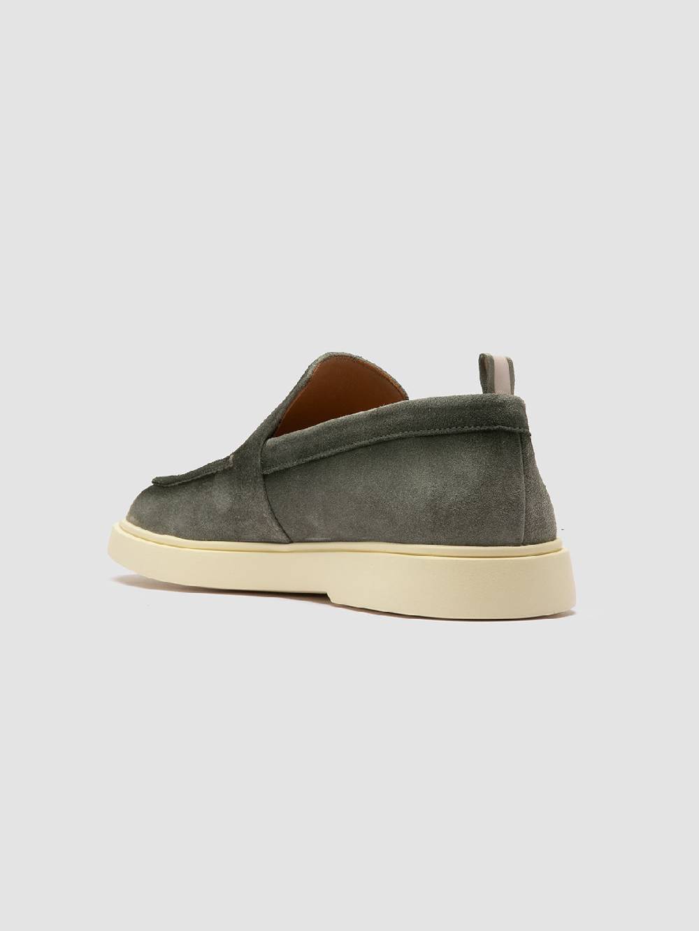 Officine Creative BONES 002 Mocassini in Pelle Scamosciata Verde Offerta San Valentino