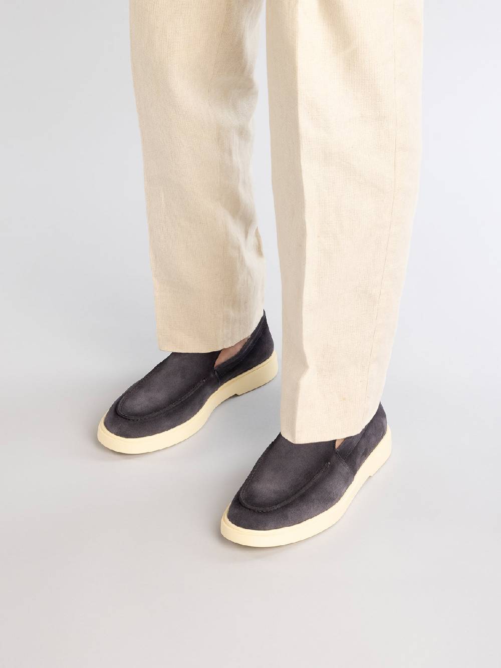Officine Creative BONES 002 Mocassini in Pelle Scamosciata Tortora Offerta Anniversario