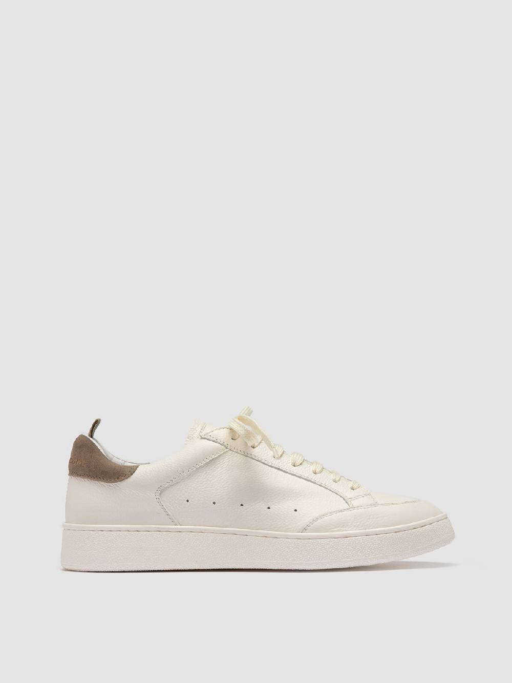 Officine Creative THE DIME 001 Sneaker Basse in Pelle Scamosciata Bianca Online Outlet