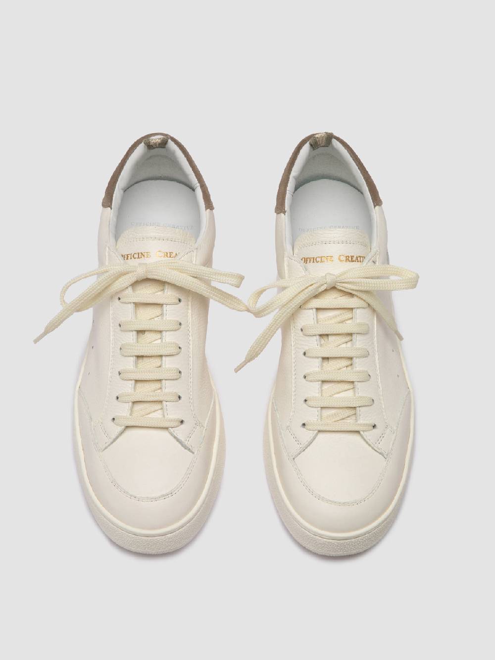 Officine Creative THE DIME 001 Sneaker Basse in Pelle Scamosciata Bianca Online Outlet