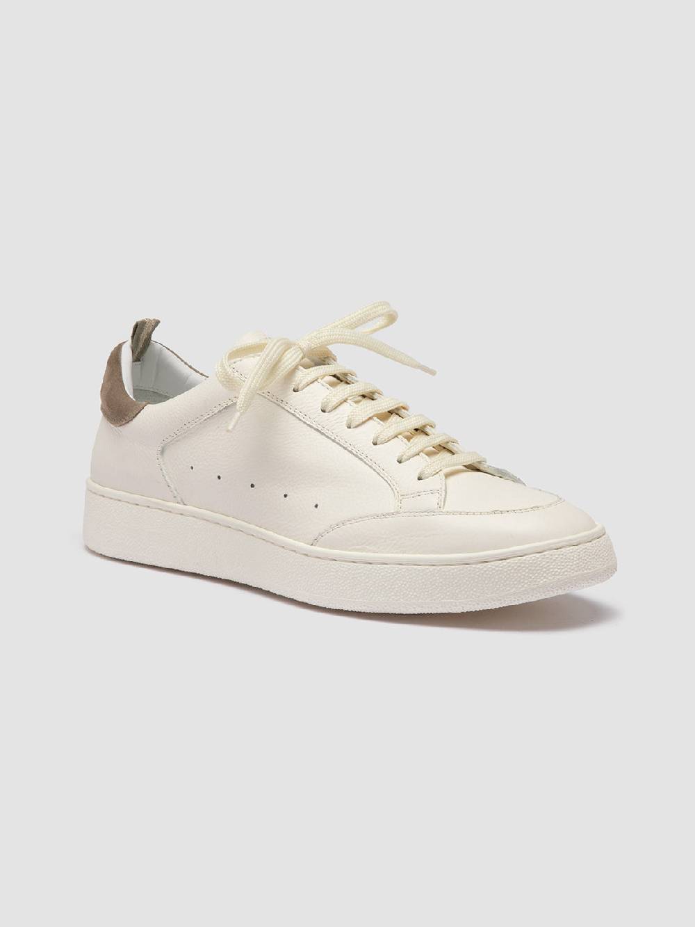 Officine Creative THE DIME 001 Sneaker Basse in Pelle Scamosciata Bianca Online Outlet