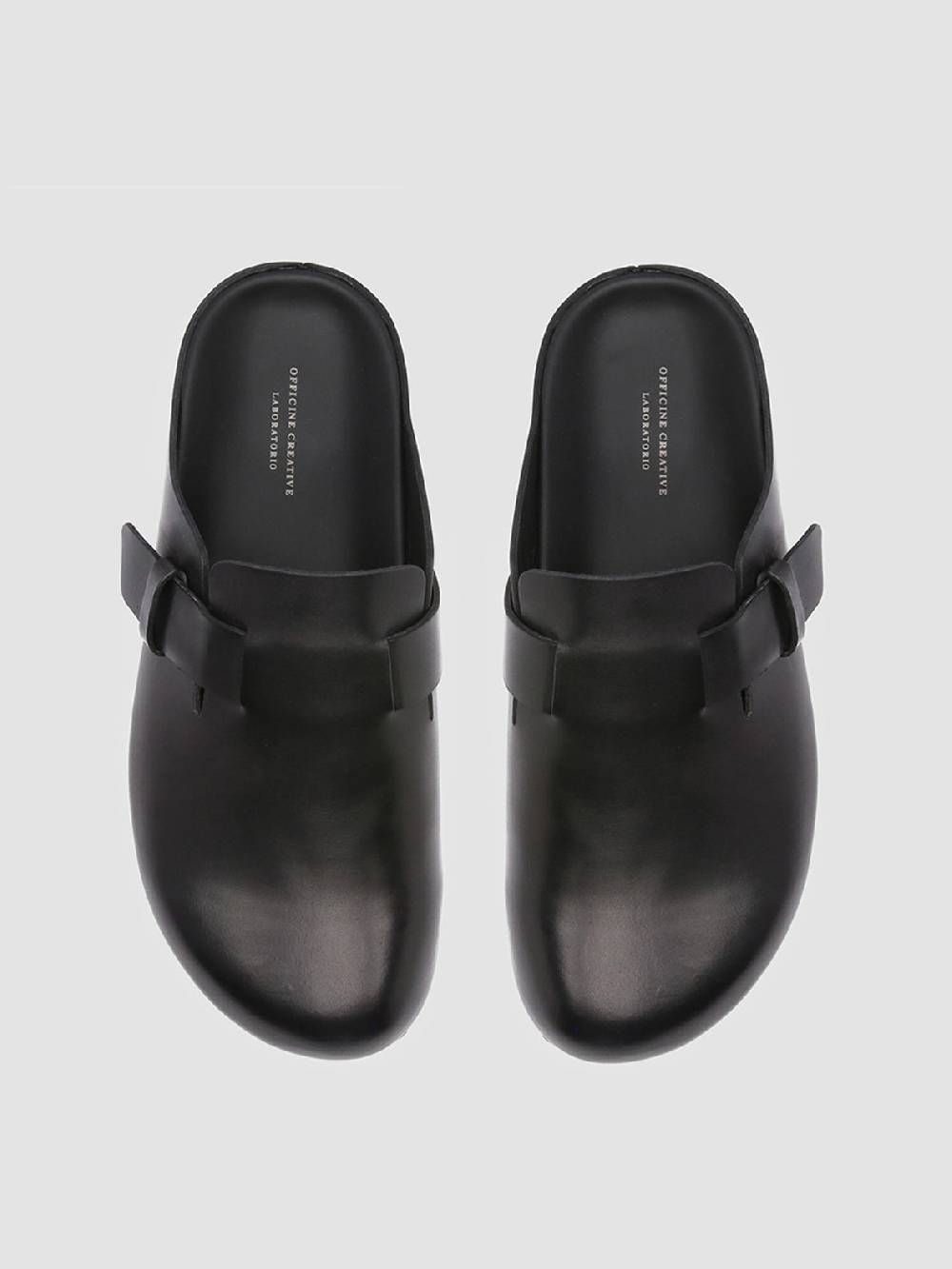 Officine Creative AGORÀ 004 Pantofole in Pelle Nera Liquidazione