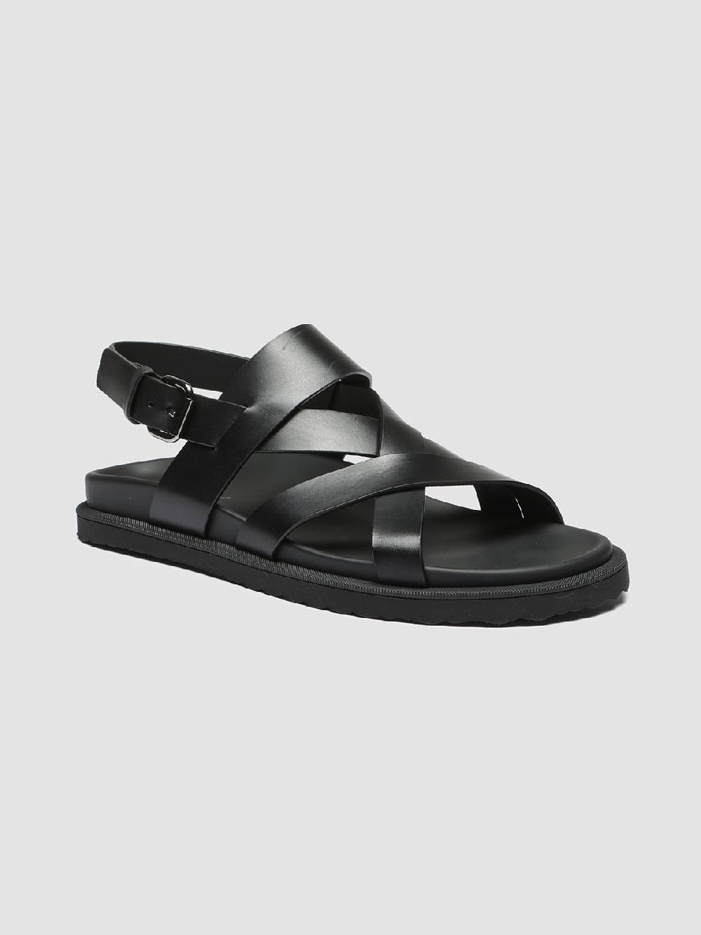 Officine Creative CHARRAT 002 Sandali in Pelle Nera Enormi risparmi