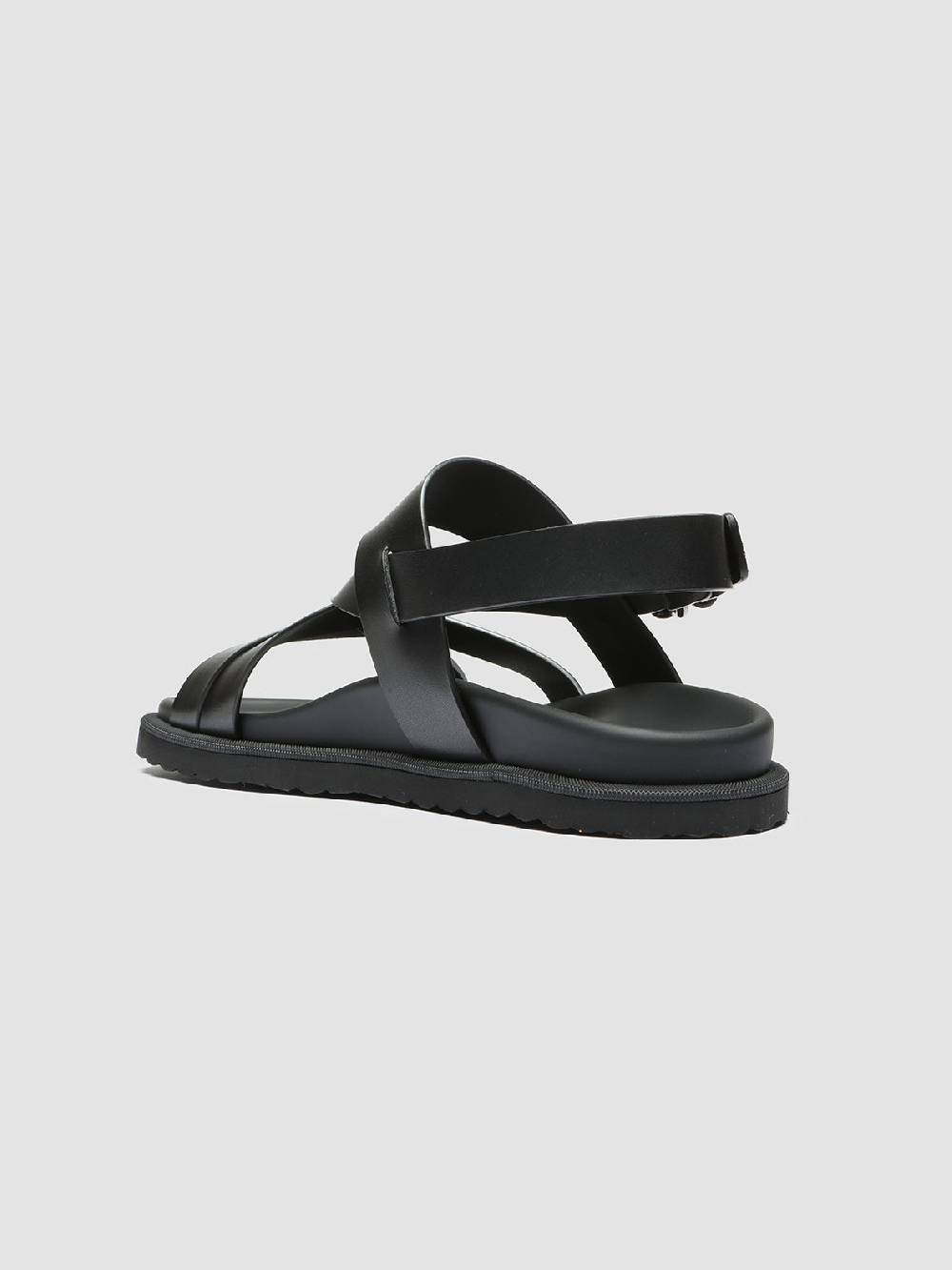 Officine Creative CHARRAT 002 Sandali in Pelle Nera Enormi risparmi