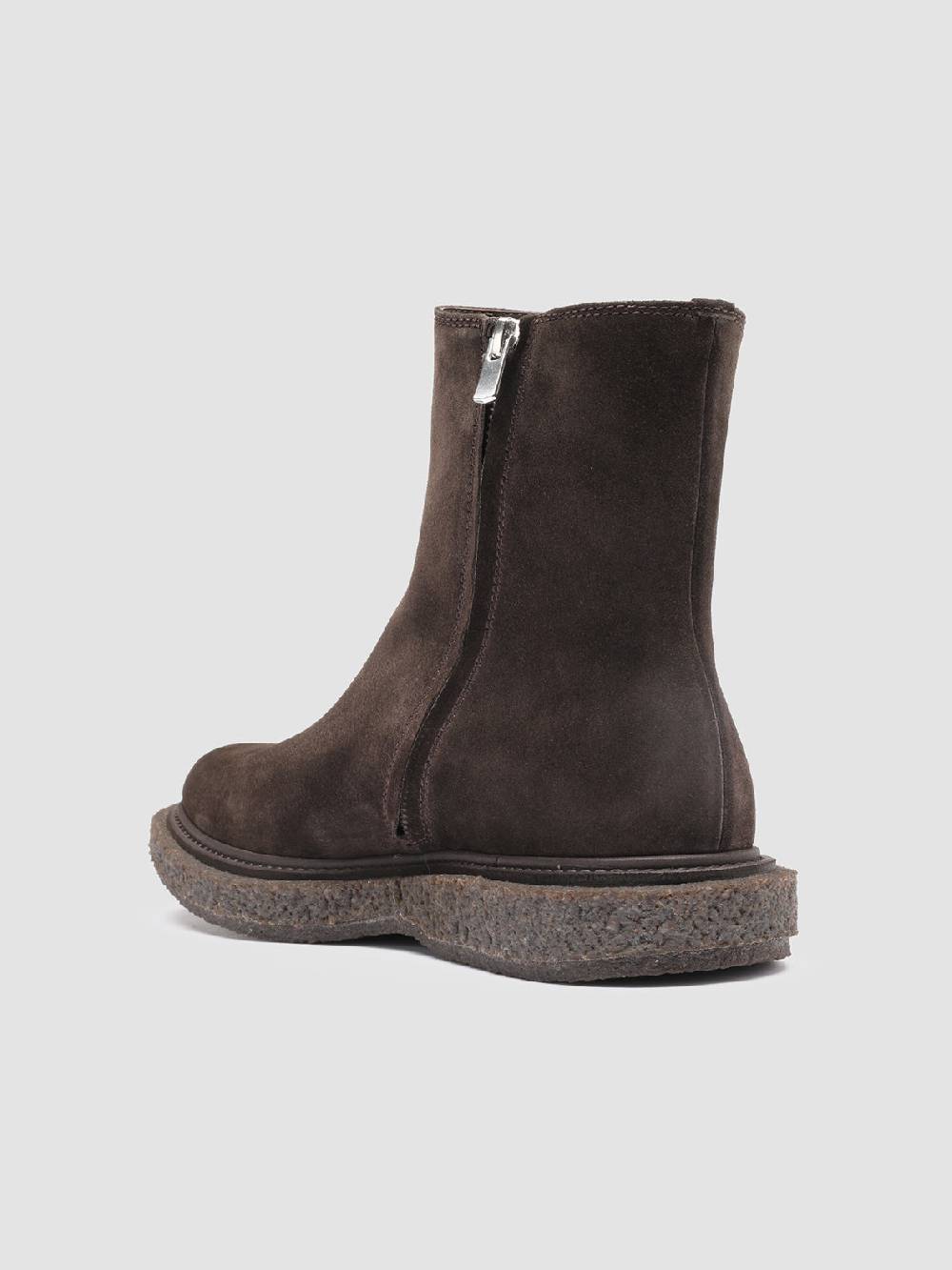 Officine Creative BULLET 009 Stivaletti con Zip in Pelle Scamosciata Marrone Fino al 55% di sconto