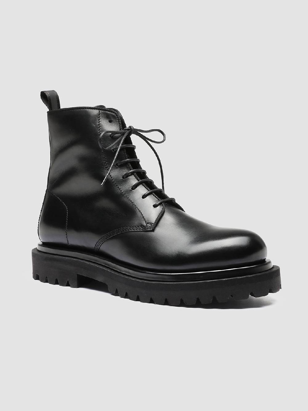 Officine Creative EVENTUAL 002 Stivaletti in Pelle Nera con allacciatura Solo un giorno rimasto