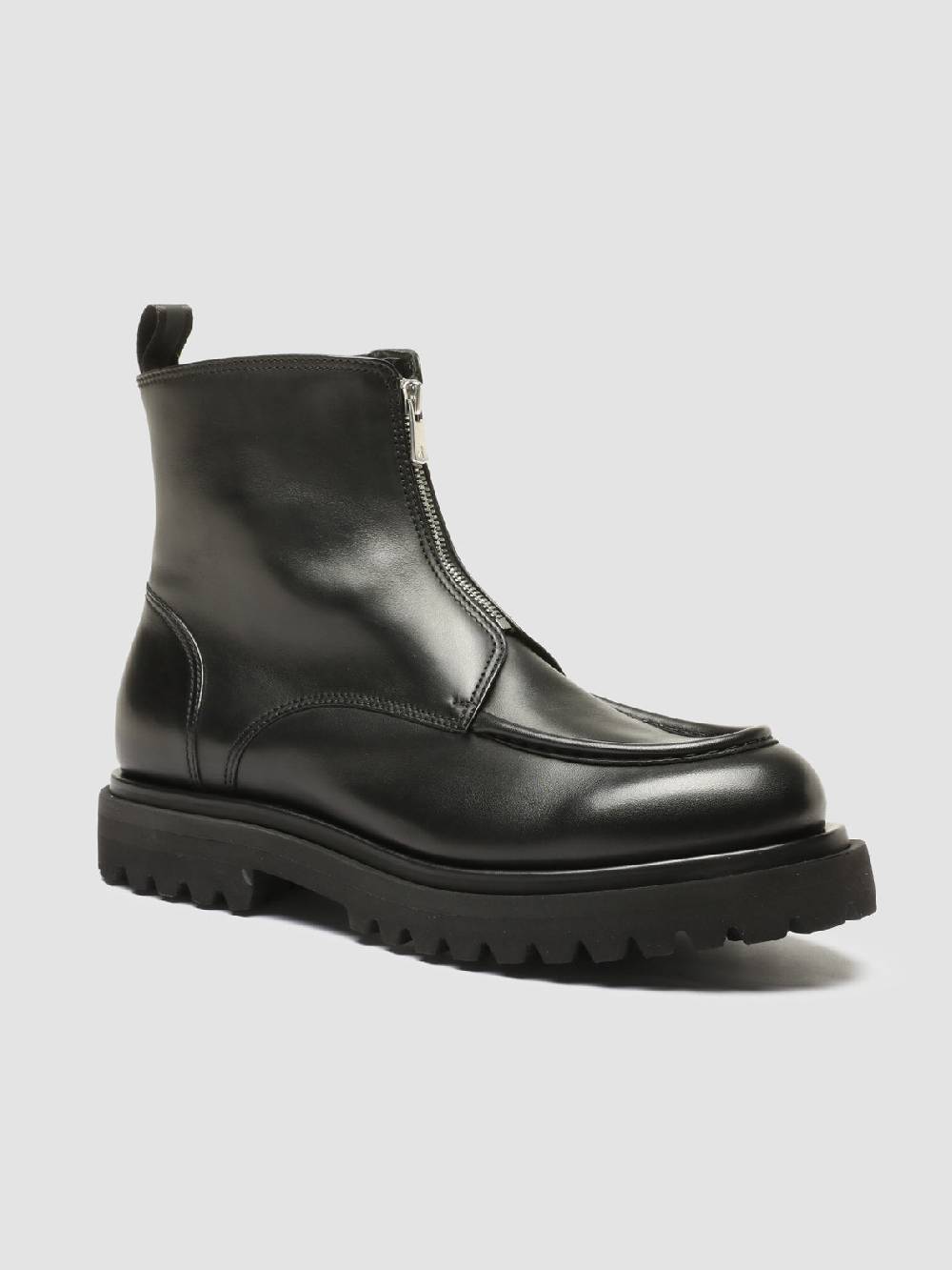 Officine Creative EVENTUAL 018 Stivali Zip in Pelle Nera Super sconto