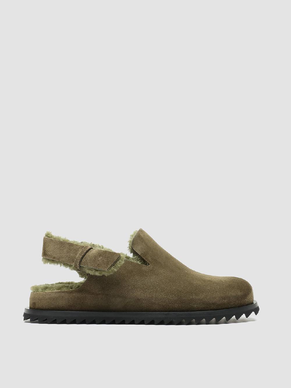 Officine Creative INTROSPECTUS 004 Sandali con Cinturino in Camoscio Verde Enormi sconti