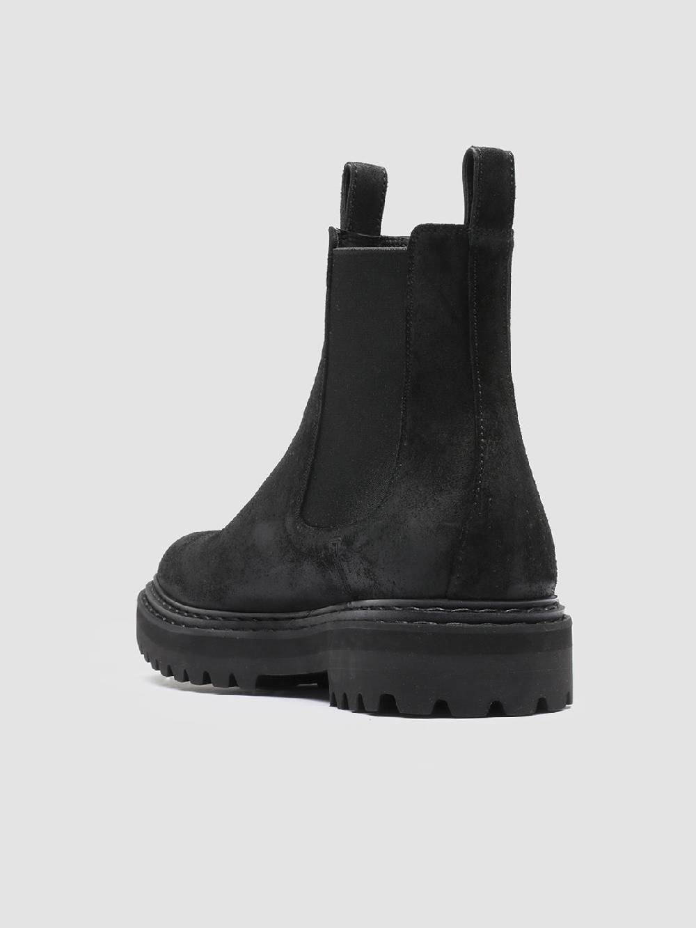 Officine Creative PISTOLS 003 Stivaletti Chelsea in Pelle Scamosciata Nera 50% di sconto con spedizione gratuita