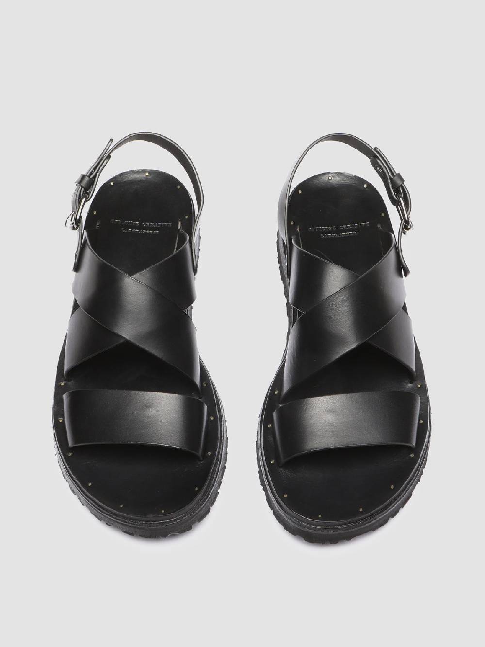 Officine Creative CHIOS 005 Sandali in Pelle Nera Esporta salva