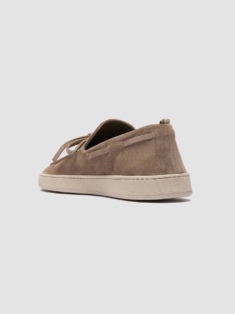 Officine Creative HERBIE 003 Mocassini da barca in pelle scamosciata Tortora In vendita