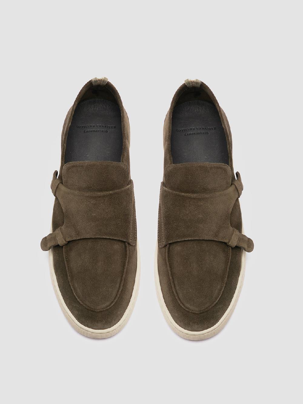 Officine Creative HERBIE 005 Sneaker Basse in Pelle Verde Duty-free