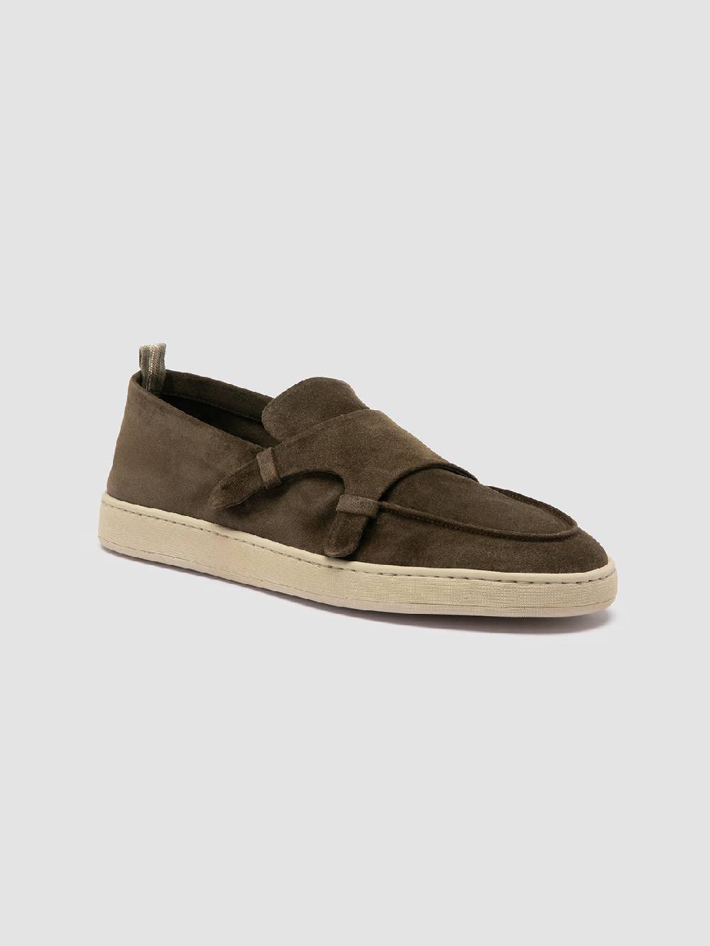 Officine Creative HERBIE 005 Sneaker Basse in Pelle Verde Duty-free