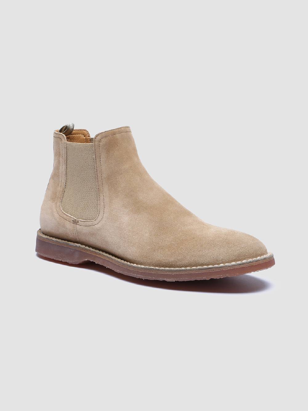 Officine Creative KENT 005 Stivaletti Chelsea in Pelle Scamosciata Tortora Italia