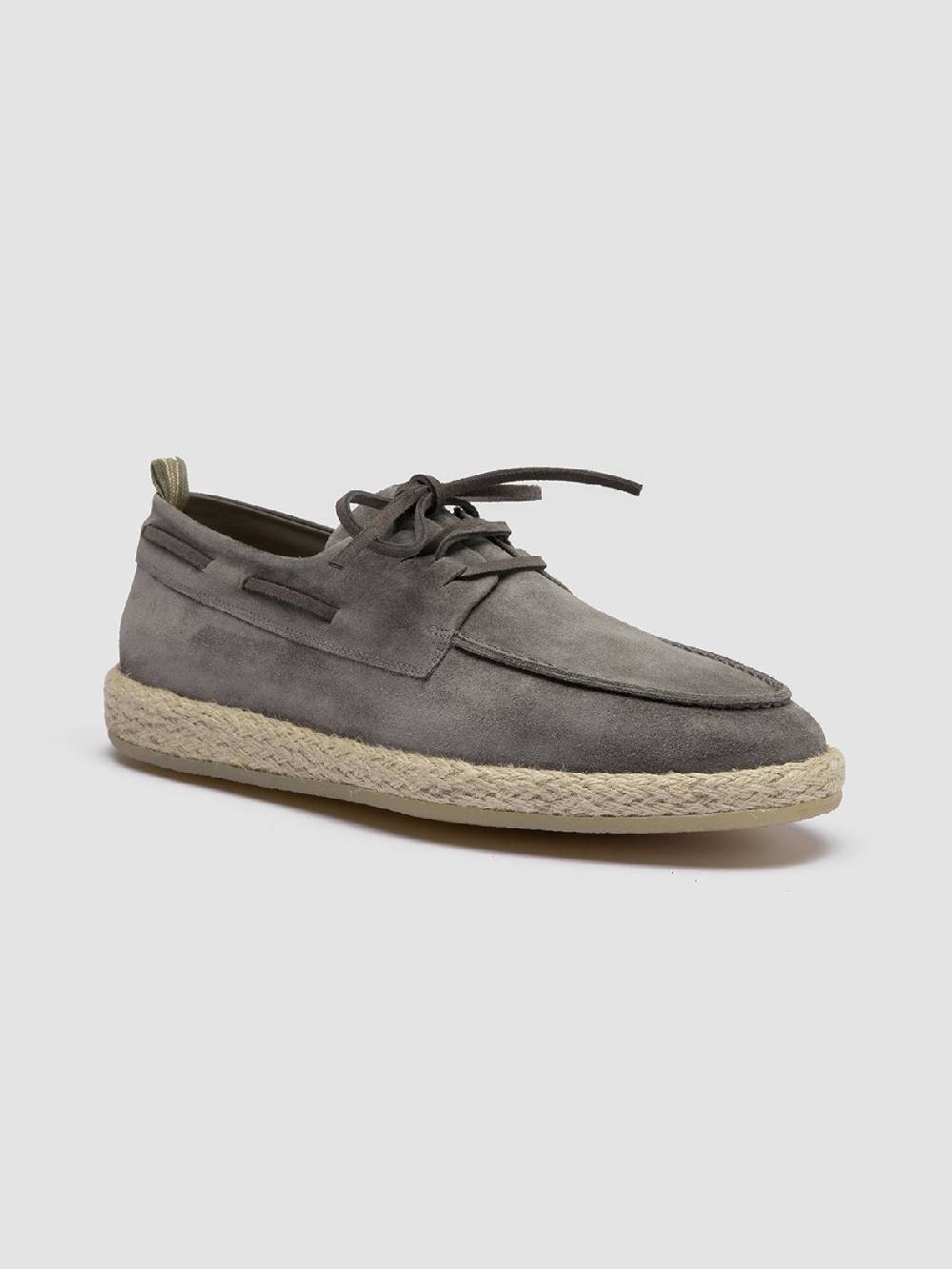 Officine Creative ROPED 005 Scarpe da barca in Pelle Scamosciata grigia Soddisfazione Garantita