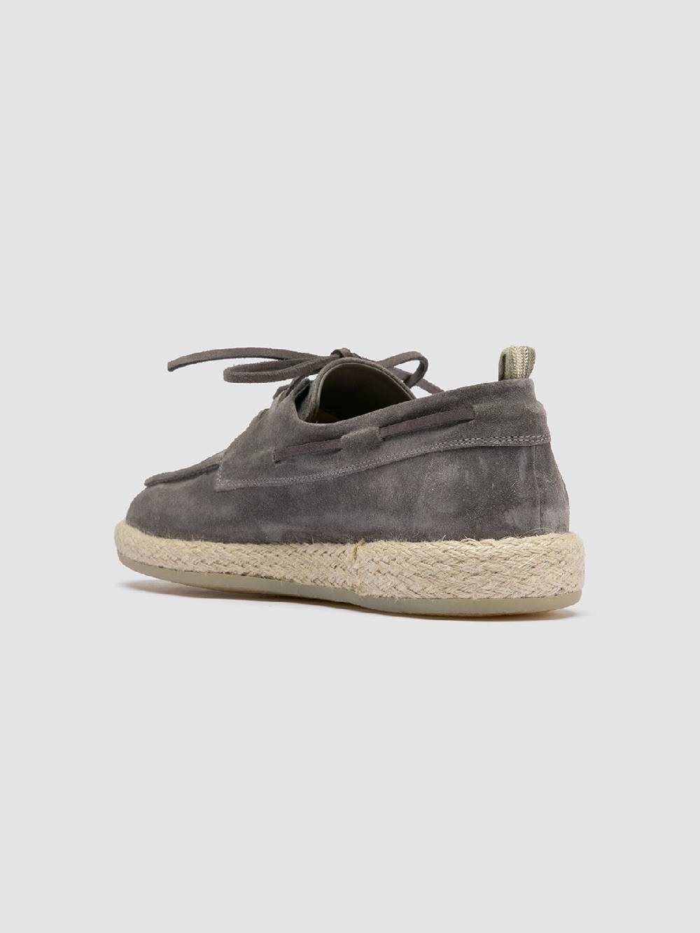 Officine Creative ROPED 005 Scarpe da barca in Pelle Scamosciata grigia Soddisfazione Garantita