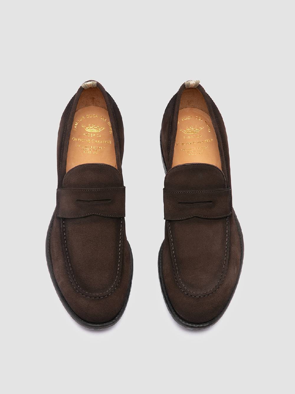 Officine Creative EMORY 024 Mocassini in Pelle Scamosciata Marrone Convenienza