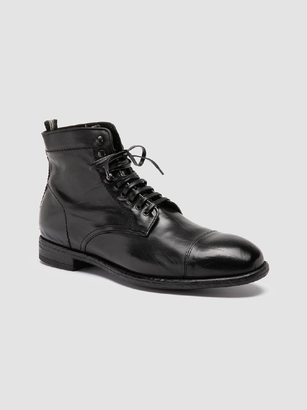 Officine Creative EMORY CAOU 014 Stivali Neri in Pelle Presa