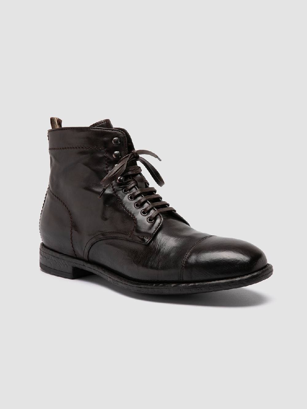 Officine Creative EMORY CAOU 014 Stivali Marrone Scuro in Pelle Sconto