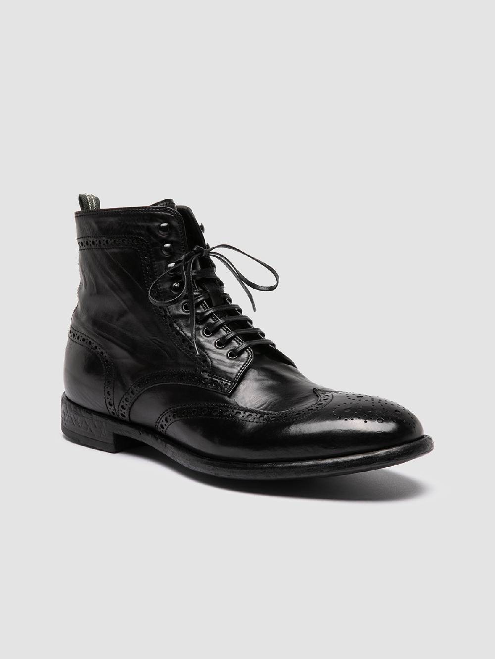 Officine Creative EMORY CAOU 016 Stivali Neri in Pelle Economico