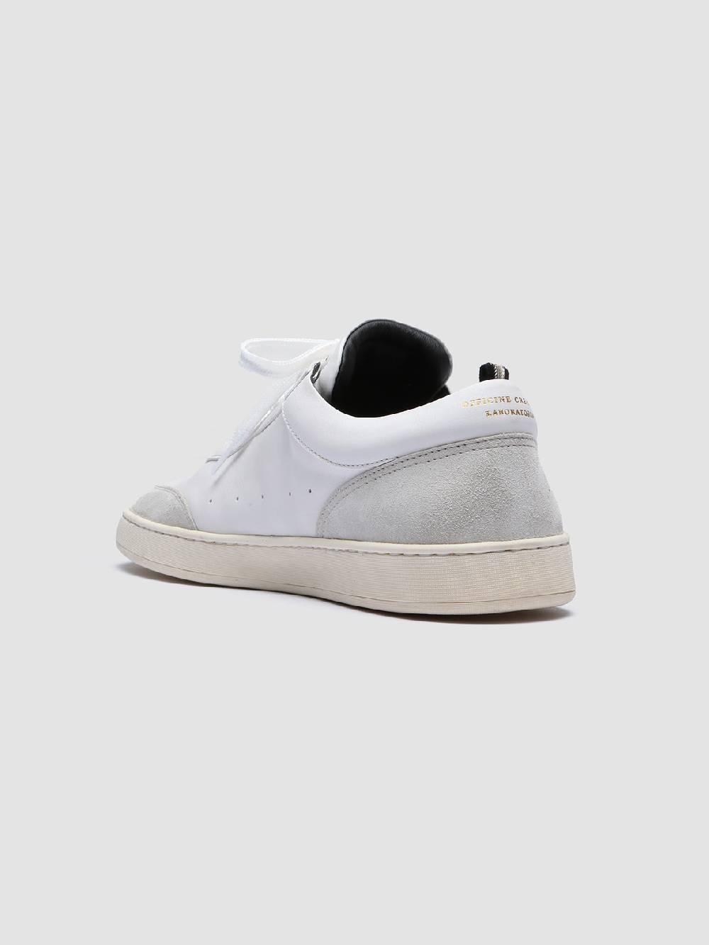 Officine Creative KRIS LUX 001 Sneakers in Pelle Liscia e Scamosciata Bianca Saldi Di Fabbrica