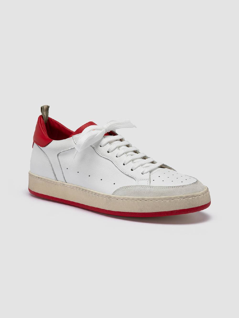 Officine Creative MAGIC 008 Sneakers Basse in Pelle e Camoscio Bianca Nuova
